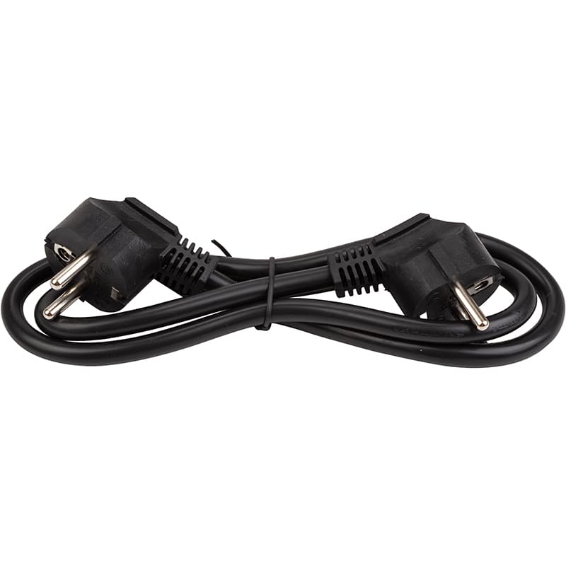 Мережевий кабель PowerPlant 1м, 3x1.5мм2, 16А, 100% мідь (two male plugs)