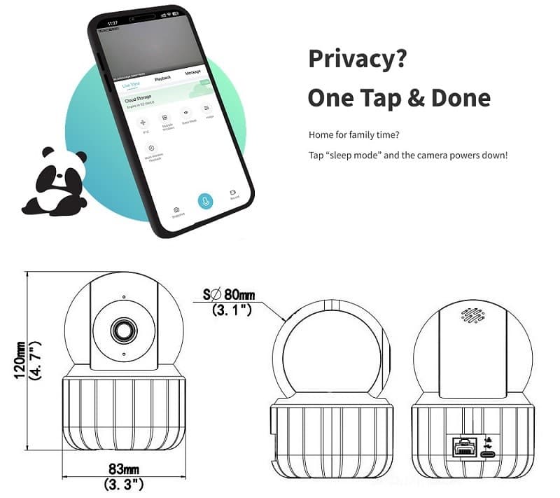 Внутрішня Wi-Fi камера UNIARCH 3МП з функцією панорамування та нахилу
